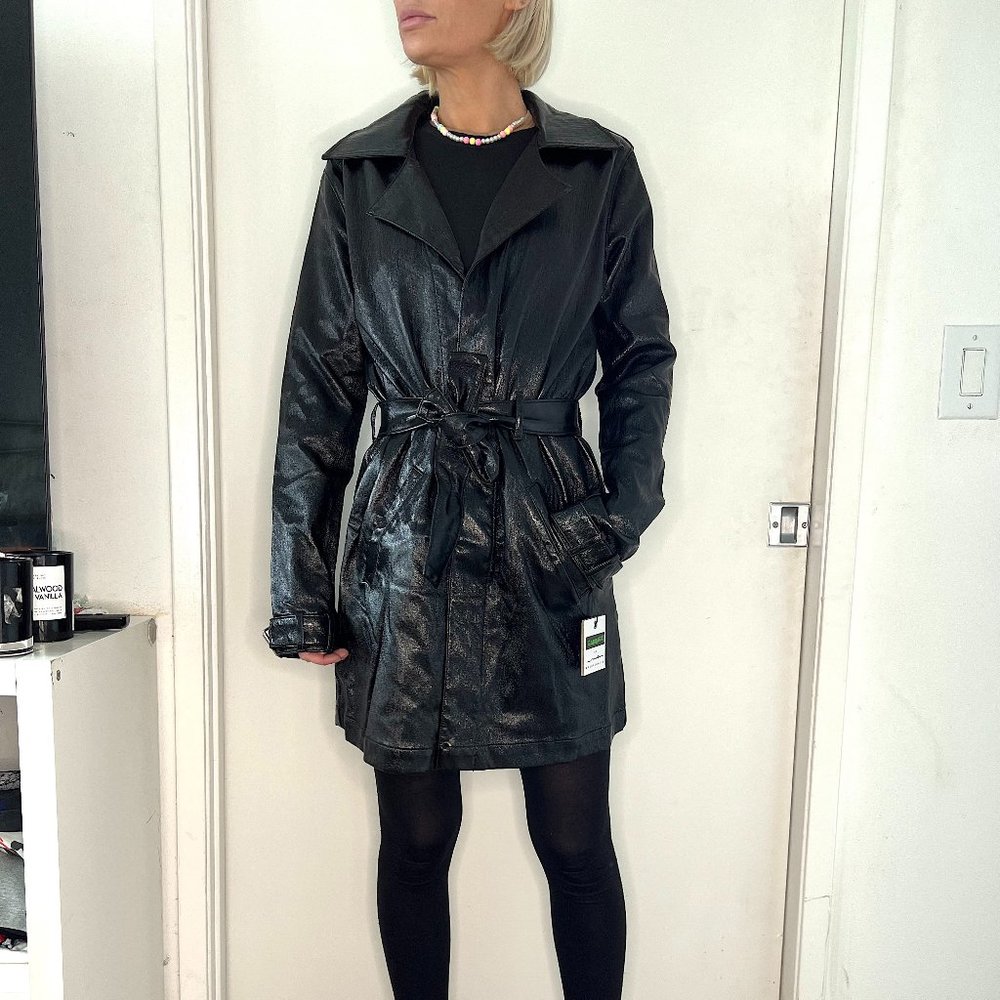 By Marta Goldschmied, Black Vinyl Trench Coat